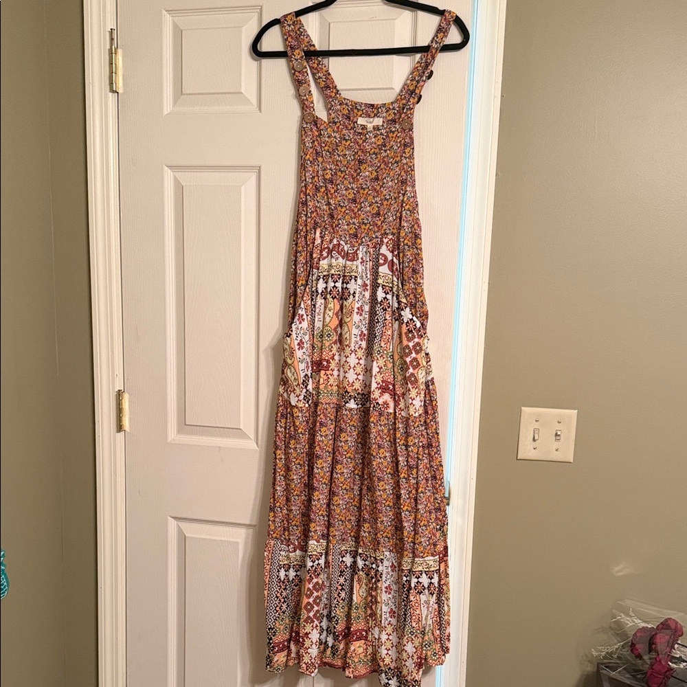LAST CHANCE TODAY Easel Multicolor Boho Maxi Dress - Picture 1 of 7